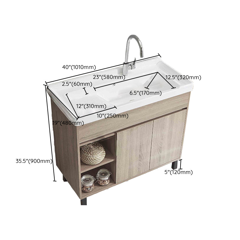 Modern Wood Bathroom Vanity Set Freestanding Single-Sink Bath Vanity Clearhalo 'Bathroom Remodel & Bathroom Fixtures' 'Bathroom Vanities' 'bathroom_vanities' 'Home Improvement' 'home_improvement' 'home_improvement_bathroom_vanities' 7282196