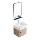 Rectangular Single Sink Vanity Mid-Century Modern Wall Mount Vanity Set Vanity & Faucet & Square Mirror 19"L x 15"W x 19"H Clearhalo 'Bathroom Remodel & Bathroom Fixtures' 'Bathroom Vanities' 'bathroom_vanities' 'Home Improvement' 'home_improvement' 'home_improvement_bathroom_vanities' 7282203