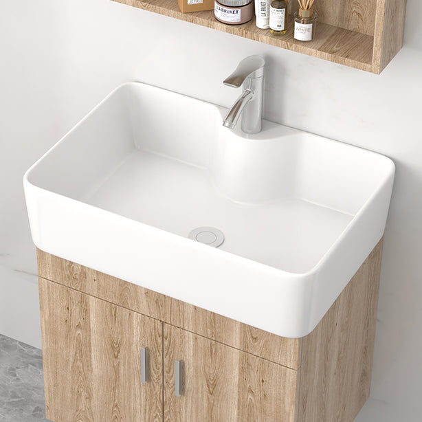 Rectangular Single Sink Vanity Mid-Century Modern Wall Mount Vanity Set Clearhalo 'Bathroom Remodel & Bathroom Fixtures' 'Bathroom Vanities' 'bathroom_vanities' 'Home Improvement' 'home_improvement' 'home_improvement_bathroom_vanities' 7282213