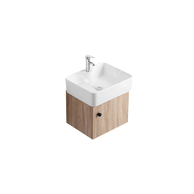 Rectangular Single Sink Vanity Mid-Century Modern Wall Mount Vanity Set Vanity & Faucet 19"L x 15"W x 19"H Clearhalo 'Bathroom Remodel & Bathroom Fixtures' 'Bathroom Vanities' 'bathroom_vanities' 'Home Improvement' 'home_improvement' 'home_improvement_bathroom_vanities' 7282224