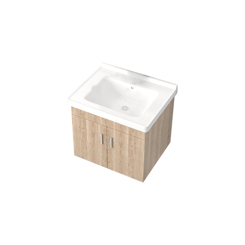 Rectangular Single Sink Vanity Mid-Century Modern Wall Mount Vanity Set Bathroom Vanity 24"L x 16"W x 19"H Clearhalo 'Bathroom Remodel & Bathroom Fixtures' 'Bathroom Vanities' 'bathroom_vanities' 'Home Improvement' 'home_improvement' 'home_improvement_bathroom_vanities' 7282230