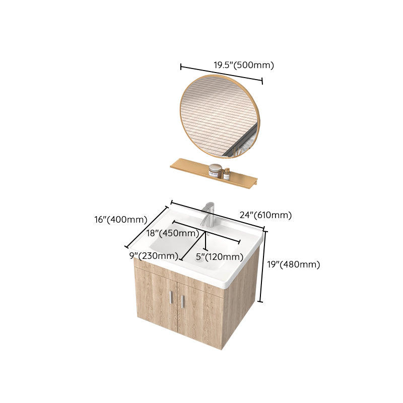 Rectangular Single Sink Vanity Mid-Century Modern Wall Mount Vanity Set Clearhalo 'Bathroom Remodel & Bathroom Fixtures' 'Bathroom Vanities' 'bathroom_vanities' 'Home Improvement' 'home_improvement' 'home_improvement_bathroom_vanities' 7282242