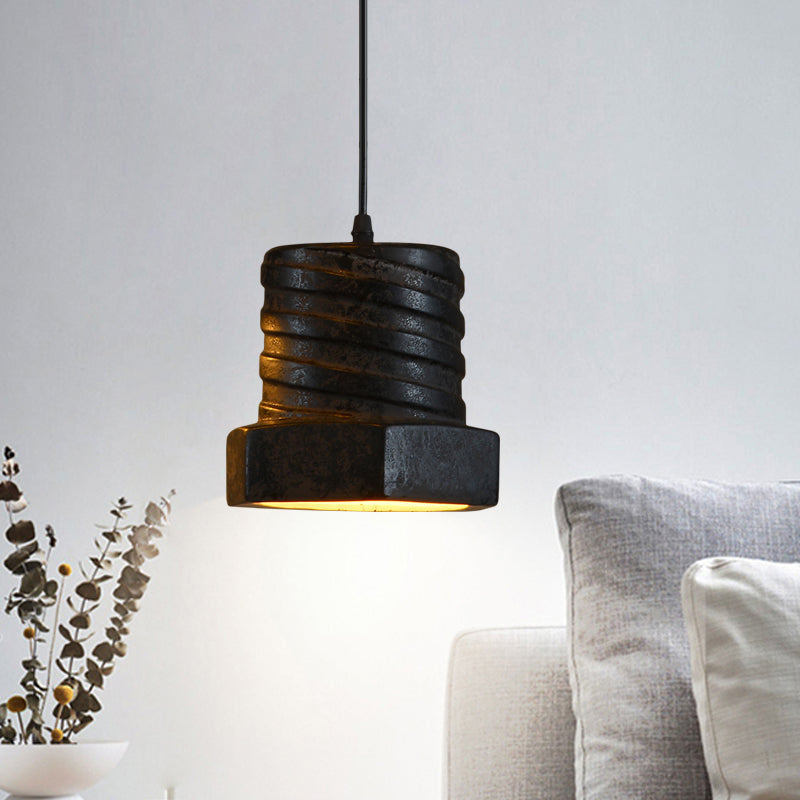 Factory Cylinder/Dome Pendant Lamp 1-Light Ceramic Hanging Light Kit in Black for Dining Room Clearhalo 'Art Deco Pendants' 'Cast Iron' 'Ceiling Lights' 'Ceramic' 'Crystal' 'Industrial Pendants' 'Industrial' 'Metal' 'Middle Century Pendants' 'Pendant Lights' 'Pendants' 'Tiffany' Lighting' 728285