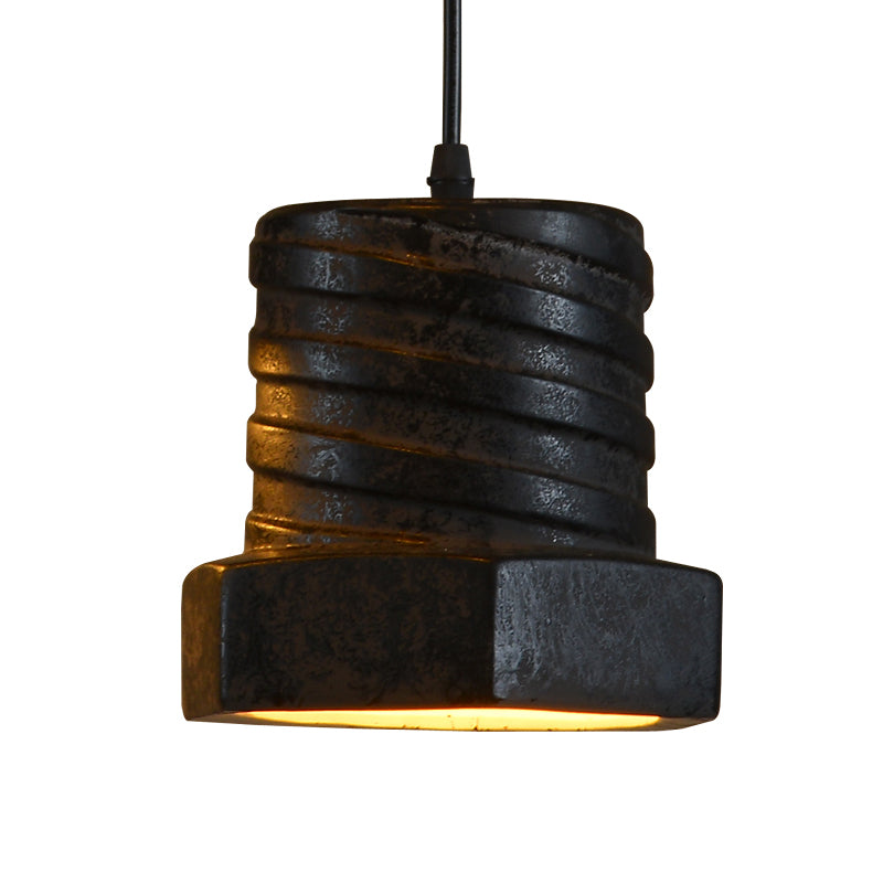 Factory Cylinder/Dome Pendant Lamp 1-Light Ceramic Hanging Light Kit in Black for Dining Room Clearhalo 'Art Deco Pendants' 'Cast Iron' 'Ceiling Lights' 'Ceramic' 'Crystal' 'Industrial Pendants' 'Industrial' 'Metal' 'Middle Century Pendants' 'Pendant Lights' 'Pendants' 'Tiffany' Lighting' 728287