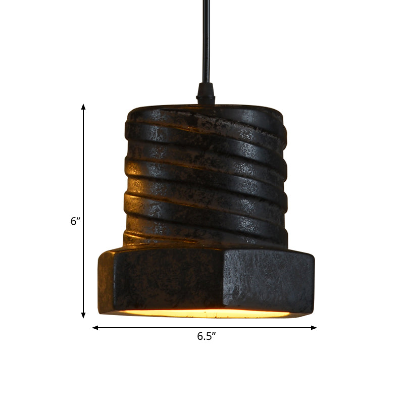 Factory Cylinder/Dome Pendant Lamp 1-Light Ceramic Hanging Light Kit in Black for Dining Room Clearhalo 'Art Deco Pendants' 'Cast Iron' 'Ceiling Lights' 'Ceramic' 'Crystal' 'Industrial Pendants' 'Industrial' 'Metal' 'Middle Century Pendants' 'Pendant Lights' 'Pendants' 'Tiffany' Lighting' 728288