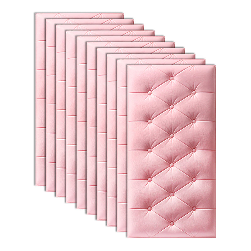 Modern Style Foam Waterproof Wall Paneling Bed Room 3D Embossed Wall Paneling Pink Clearhalo 'Flooring 'Home Improvement' 'home_improvement' 'home_improvement_wall_paneling' 'Wall Paneling' 'wall_paneling' 'Walls & Ceilings' Walls and Ceiling' 7282980