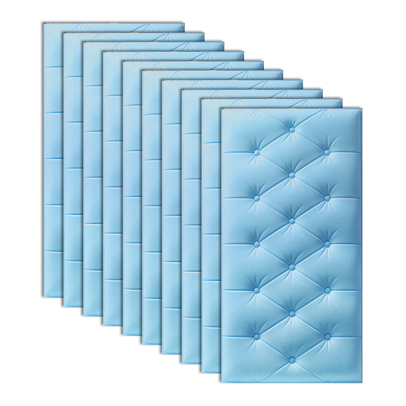 Modern Style Foam Waterproof Wall Paneling Bed Room 3D Embossed Wall Paneling Light Blue Clearhalo 'Flooring 'Home Improvement' 'home_improvement' 'home_improvement_wall_paneling' 'Wall Paneling' 'wall_paneling' 'Walls & Ceilings' Walls and Ceiling' 7282984