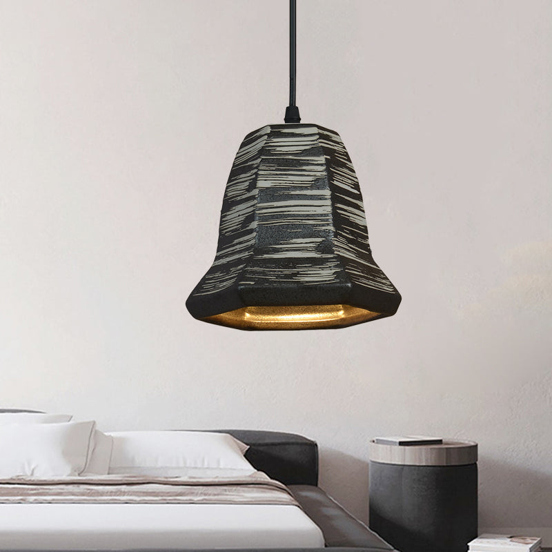 1-Head Cylinder/Urn Hanging Pendant Industrial Style Black Ceramic Suspension Light for Restaurant Clearhalo 'Art Deco Pendants' 'Cast Iron' 'Ceiling Lights' 'Ceramic' 'Crystal' 'Industrial Pendants' 'Industrial' 'Metal' 'Middle Century Pendants' 'Pendant Lights' 'Pendants' 'Tiffany' Lighting' 728305