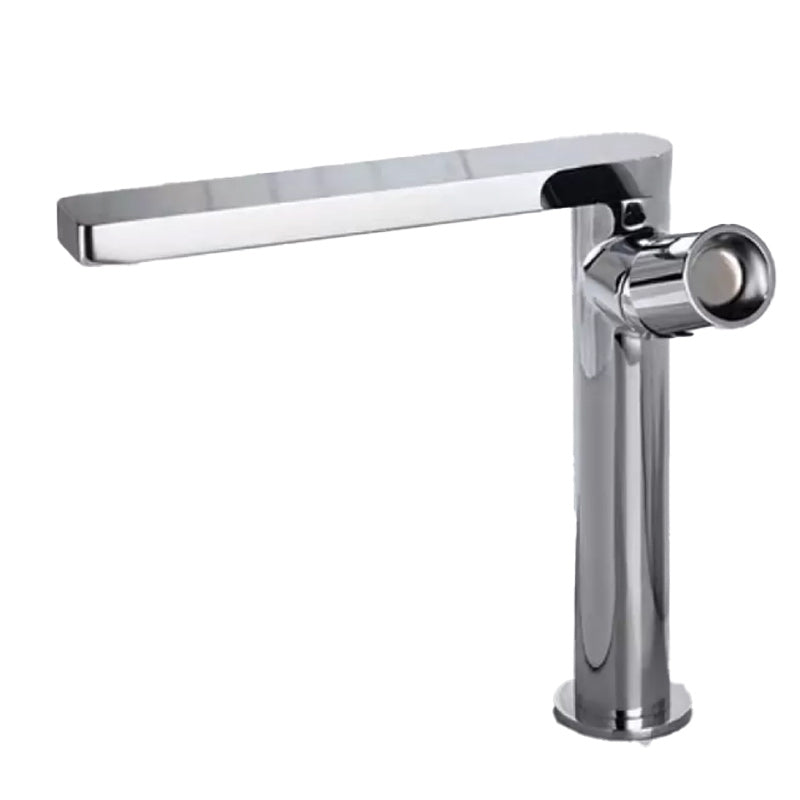 Modern Brass Bathroom Sink Faucet Low Arc with Knob Handle Vessel Faucet Chrome Tall Clearhalo 'Bathroom Remodel & Bathroom Fixtures' 'Bathroom Sink Faucets' 'Bathroom Sinks & Faucet Components' 'bathroom_sink_faucets' 'Home Improvement' 'home_improvement' 'home_improvement_bathroom_sink_faucets' 7283096