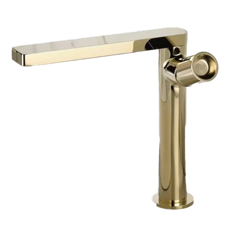Modern Brass Bathroom Sink Faucet Low Arc with Knob Handle Vessel Faucet Gold Tall Clearhalo 'Bathroom Remodel & Bathroom Fixtures' 'Bathroom Sink Faucets' 'Bathroom Sinks & Faucet Components' 'bathroom_sink_faucets' 'Home Improvement' 'home_improvement' 'home_improvement_bathroom_sink_faucets' 7283097