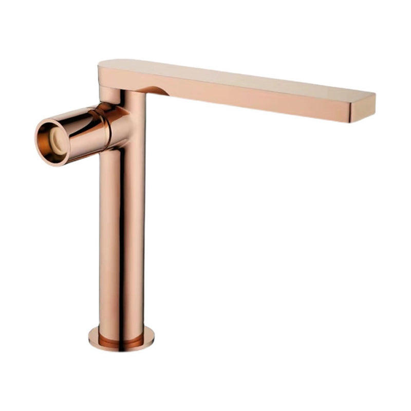 Modern Brass Bathroom Sink Faucet Low Arc with Knob Handle Vessel Faucet Clearhalo 'Bathroom Remodel & Bathroom Fixtures' 'Bathroom Sink Faucets' 'Bathroom Sinks & Faucet Components' 'bathroom_sink_faucets' 'Home Improvement' 'home_improvement' 'home_improvement_bathroom_sink_faucets' 7283102