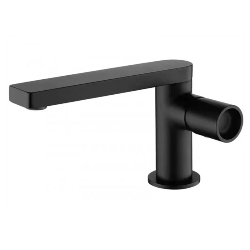 Modern Brass Bathroom Sink Faucet Low Arc with Knob Handle Vessel Faucet Matte Black Short Clearhalo 'Bathroom Remodel & Bathroom Fixtures' 'Bathroom Sink Faucets' 'Bathroom Sinks & Faucet Components' 'bathroom_sink_faucets' 'Home Improvement' 'home_improvement' 'home_improvement_bathroom_sink_faucets' 7283105