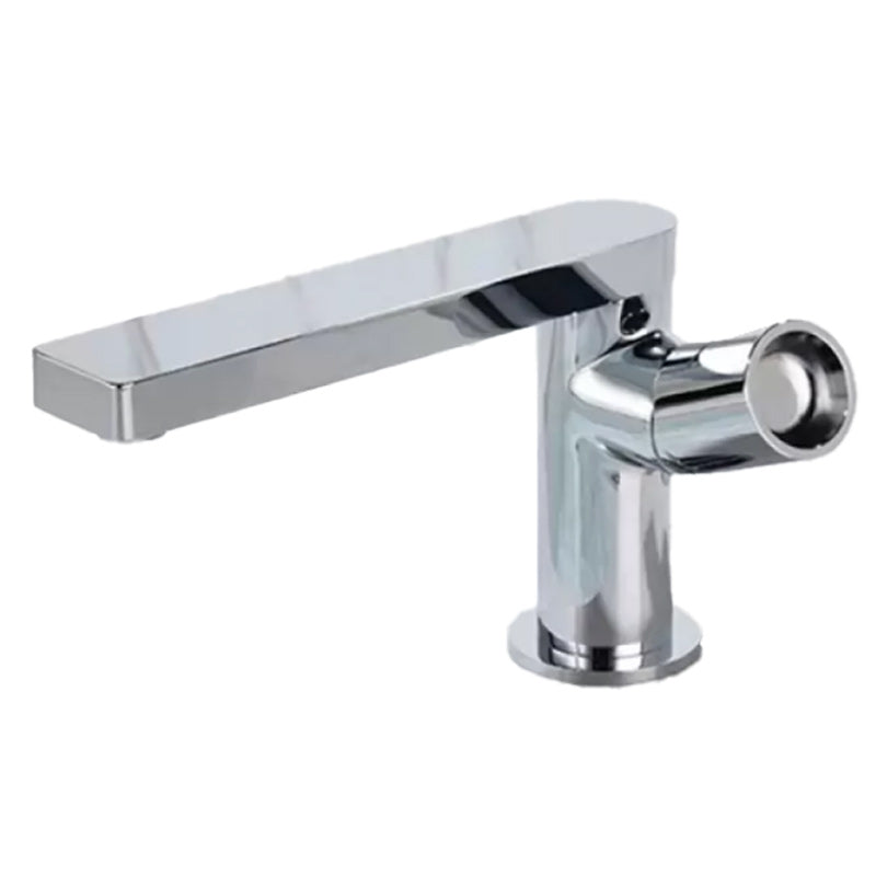 Modern Brass Bathroom Sink Faucet Low Arc with Knob Handle Vessel Faucet Chrome Short Clearhalo 'Bathroom Remodel & Bathroom Fixtures' 'Bathroom Sink Faucets' 'Bathroom Sinks & Faucet Components' 'bathroom_sink_faucets' 'Home Improvement' 'home_improvement' 'home_improvement_bathroom_sink_faucets' 7283108