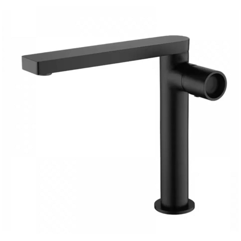 Modern Brass Bathroom Sink Faucet Low Arc with Knob Handle Vessel Faucet Black Tall Clearhalo 'Bathroom Remodel & Bathroom Fixtures' 'Bathroom Sink Faucets' 'Bathroom Sinks & Faucet Components' 'bathroom_sink_faucets' 'Home Improvement' 'home_improvement' 'home_improvement_bathroom_sink_faucets' 7283113