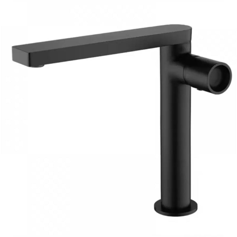 Modern Brass Bathroom Sink Faucet Low Arc with Knob Handle Vessel Faucet Matte Black Heighten Clearhalo 'Bathroom Remodel & Bathroom Fixtures' 'Bathroom Sink Faucets' 'Bathroom Sinks & Faucet Components' 'bathroom_sink_faucets' 'Home Improvement' 'home_improvement' 'home_improvement_bathroom_sink_faucets' 7283116