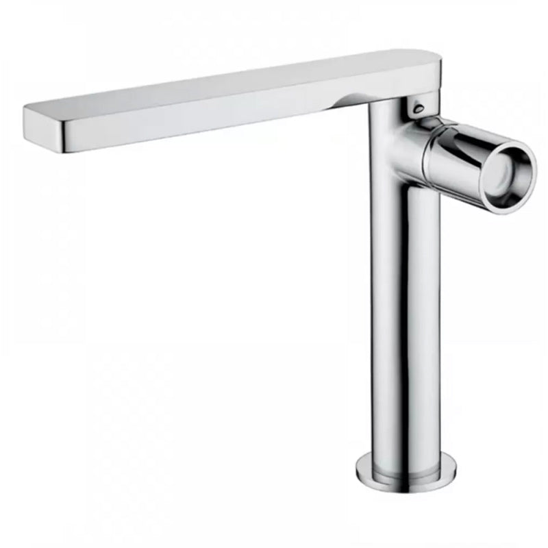 Modern Brass Bathroom Sink Faucet Low Arc with Knob Handle Vessel Faucet Chrome Heighten Clearhalo 'Bathroom Remodel & Bathroom Fixtures' 'Bathroom Sink Faucets' 'Bathroom Sinks & Faucet Components' 'bathroom_sink_faucets' 'Home Improvement' 'home_improvement' 'home_improvement_bathroom_sink_faucets' 7283117