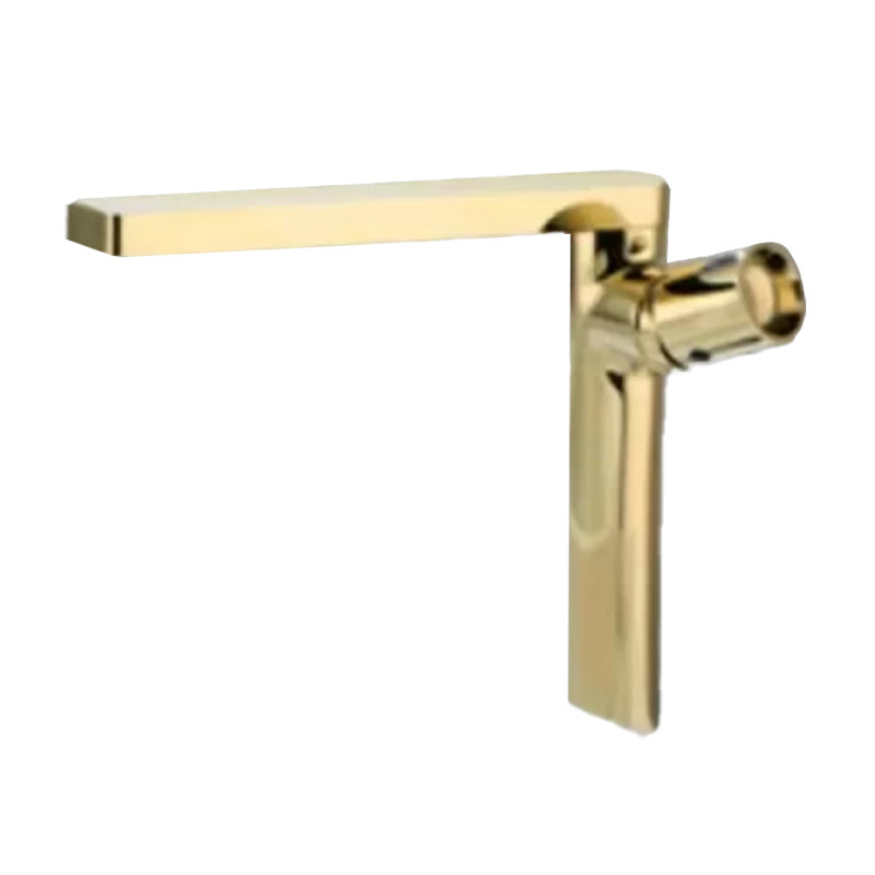 Modern Brass Bathroom Sink Faucet Low Arc with Knob Handle Vessel Faucet Gold Heighten Clearhalo 'Bathroom Remodel & Bathroom Fixtures' 'Bathroom Sink Faucets' 'Bathroom Sinks & Faucet Components' 'bathroom_sink_faucets' 'Home Improvement' 'home_improvement' 'home_improvement_bathroom_sink_faucets' 7283118