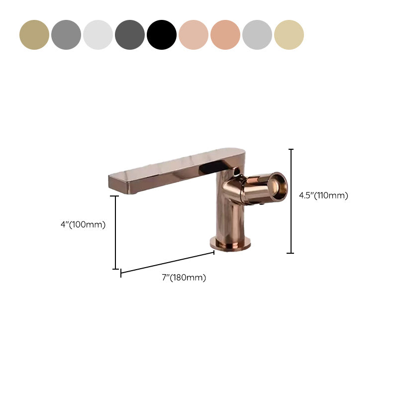 Modern Brass Bathroom Sink Faucet Low Arc with Knob Handle Vessel Faucet Clearhalo 'Bathroom Remodel & Bathroom Fixtures' 'Bathroom Sink Faucets' 'Bathroom Sinks & Faucet Components' 'bathroom_sink_faucets' 'Home Improvement' 'home_improvement' 'home_improvement_bathroom_sink_faucets' 7283121