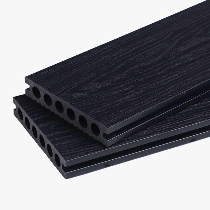 Embossed Nailed Decking Tiles Composite 118" x 5.5" Tile Kit Outdoor Patio Black Round Clearhalo 'Home Improvement' 'home_improvement' 'home_improvement_outdoor_deck_tiles_planks' 'Outdoor Deck Tiles & Planks' 'Outdoor Flooring & Tile' 'Outdoor Remodel' 'outdoor_deck_tiles_planks' 7283155