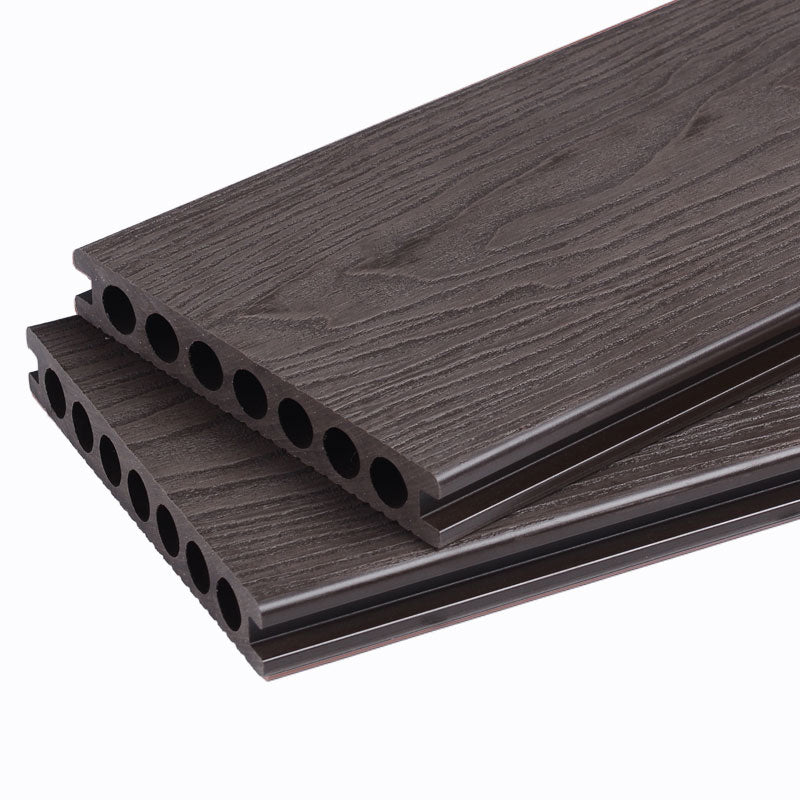 Embossed Nailed Decking Tiles Composite 118" x 5.5" Tile Kit Outdoor Patio Dark Coffee Round Clearhalo 'Home Improvement' 'home_improvement' 'home_improvement_outdoor_deck_tiles_planks' 'Outdoor Deck Tiles & Planks' 'Outdoor Flooring & Tile' 'Outdoor Remodel' 'outdoor_deck_tiles_planks' 7283171