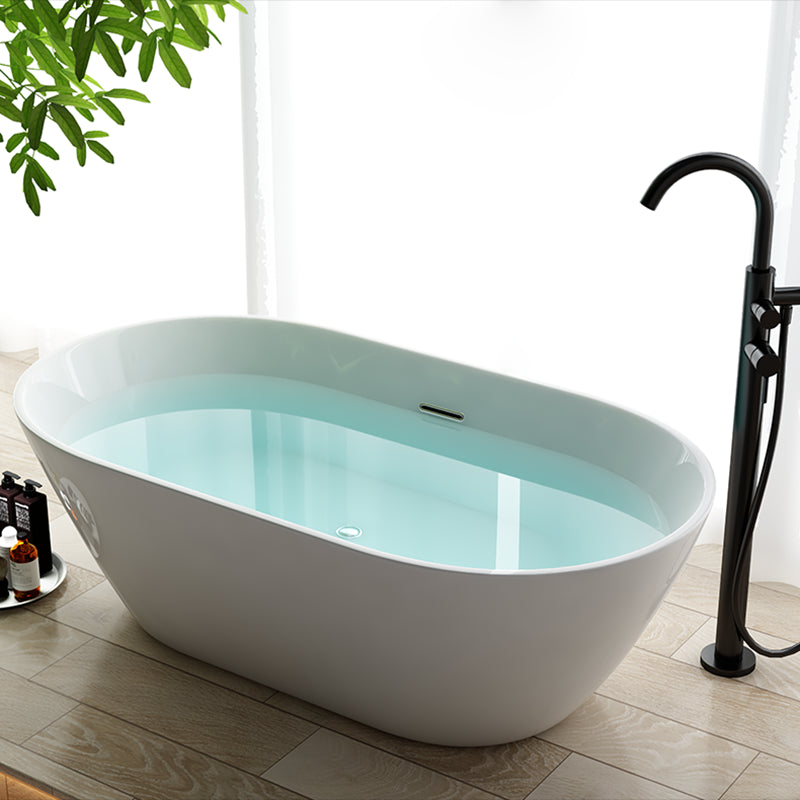Antique Finish Stand Alone Bathtub Modern Oval Soaking Bath (Faucet not Included) White Thick (0.75"-1.25") Clearhalo 'Bathroom Remodel & Bathroom Fixtures' 'Bathtubs' 'Home Improvement' 'home_improvement' 'home_improvement_bathtubs' 'Showers & Bathtubs' 7283283