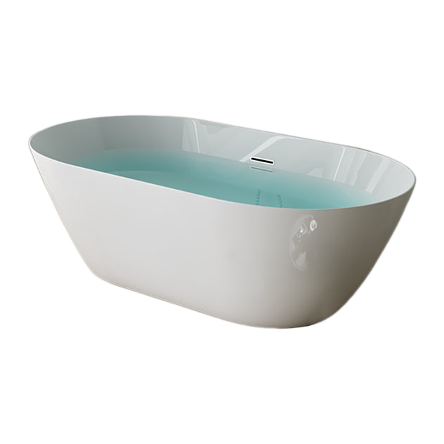 Antique Finish Stand Alone Bathtub Modern Oval Soaking Bath (Faucet not Included) Clearhalo 'Bathroom Remodel & Bathroom Fixtures' 'Bathtubs' 'Home Improvement' 'home_improvement' 'home_improvement_bathtubs' 'Showers & Bathtubs' 7283286