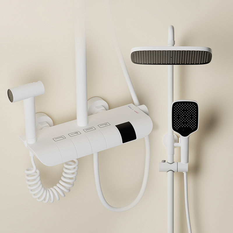 Shower Combo Solid Color Slide Bar Included Bath Tub and Shower Head Set Clearhalo 'Bathroom Remodel & Bathroom Fixtures' 'Home Improvement' 'home_improvement' 'home_improvement_shower_faucets' 'Shower Faucets & Systems' 'shower_faucets' 'Showers & Bathtubs Plumbing' 'Showers & Bathtubs' 7283734