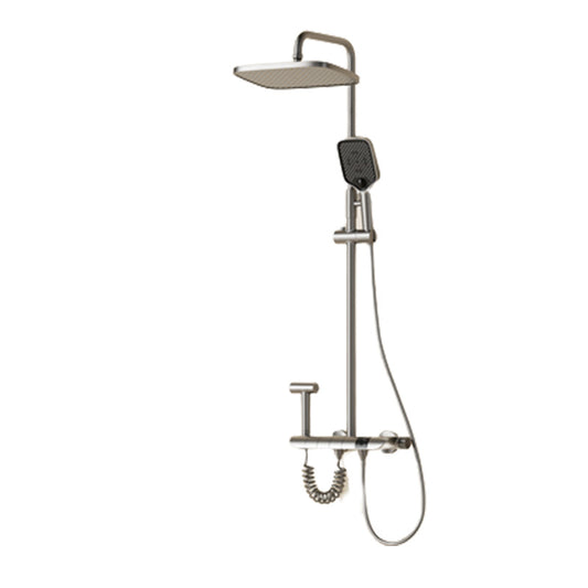 Shower Combo Solid Color Slide Bar Included Bath Tub and Shower Head Set Clearhalo 'Bathroom Remodel & Bathroom Fixtures' 'Home Improvement' 'home_improvement' 'home_improvement_shower_faucets' 'Shower Faucets & Systems' 'shower_faucets' 'Showers & Bathtubs Plumbing' 'Showers & Bathtubs' 7283740