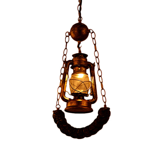 Clear Glass Brass Hanging Lamp Kit Kerosene 1 Head Industrial Style Pendant Lighting with Resin Curved Beam Clearhalo 'Art Deco Pendants' 'Cast Iron' 'Ceiling Lights' 'Ceramic' 'Crystal' 'Industrial Pendants' 'Industrial' 'Metal' 'Middle Century Pendants' 'Pendant Lights' 'Pendants' 'Tiffany' Lighting' 728409