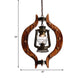 1 Light Lantern Iron Hanging Lighting Warehouse Brass Clear Glass Pendant Lamp with Wood Frame Clearhalo 'Art Deco Pendants' 'Cast Iron' 'Ceiling Lights' 'Ceramic' 'Crystal' 'Industrial Pendants' 'Industrial' 'Metal' 'Middle Century Pendants' 'Pendant Lights' 'Pendants' 'Tiffany' Lighting' 728416