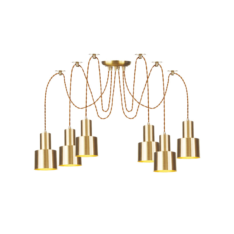 Tubular Living Room Multi Pendant Light Industrial Metal 2/3/4-Light Gold Finish Swag Ceiling Lamp Clearhalo 'Art Deco Pendants' 'Cast Iron' 'Ceiling Lights' 'Ceramic' 'Crystal' 'Industrial Pendants' 'Industrial' 'Metal' 'Middle Century Pendants' 'Pendant Lights' 'Pendants' 'Tiffany' Lighting' 728450