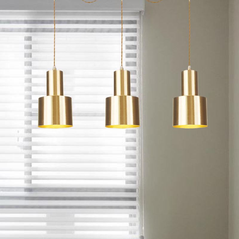 Metal Gold Finish Tandem Multi Ceiling Light Tube 3/5/7 Heads Industrial-Style Hanging Pendant Lamp Clearhalo 'Art Deco Pendants' 'Cast Iron' 'Ceiling Lights' 'Ceramic' 'Crystal' 'Industrial Pendants' 'Industrial' 'Metal' 'Middle Century Pendants' 'Pendant Lights' 'Pendants' 'Tiffany' Lighting' 728459