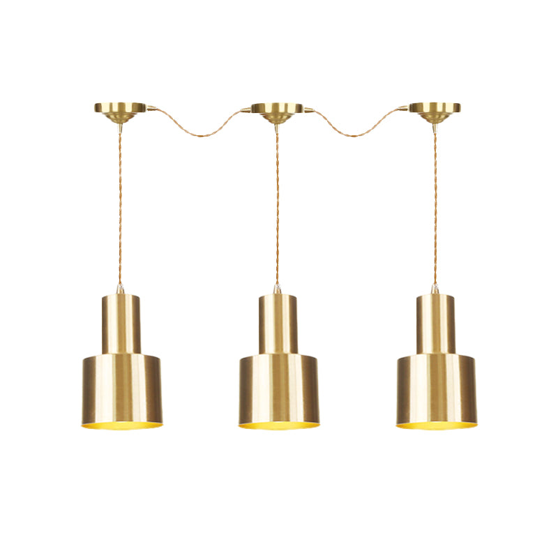 Metal Gold Finish Tandem Multi Ceiling Light Tube 3/5/7 Heads Industrial-Style Hanging Pendant Lamp Clearhalo 'Art Deco Pendants' 'Cast Iron' 'Ceiling Lights' 'Ceramic' 'Crystal' 'Industrial Pendants' 'Industrial' 'Metal' 'Middle Century Pendants' 'Pendant Lights' 'Pendants' 'Tiffany' Lighting' 728460