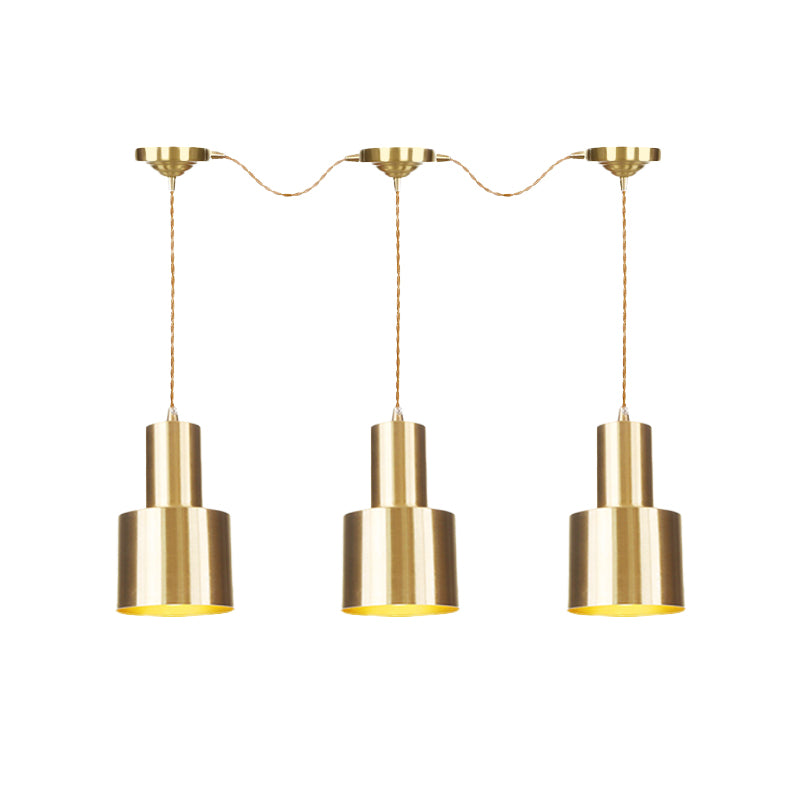 Metal Gold Finish Tandem Multi Ceiling Light Tube 3/5/7 Heads Industrial-Style Hanging Pendant Lamp Clearhalo 'Art Deco Pendants' 'Cast Iron' 'Ceiling Lights' 'Ceramic' 'Crystal' 'Industrial Pendants' 'Industrial' 'Metal' 'Middle Century Pendants' 'Pendant Lights' 'Pendants' 'Tiffany' Lighting' 728460