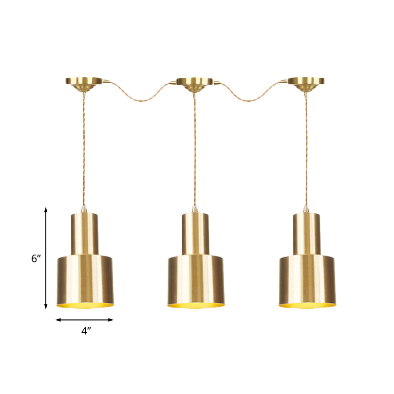 Metal Gold Finish Tandem Multi Ceiling Light Tube 3/5/7 Heads Industrial-Style Hanging Pendant Lamp Clearhalo 'Art Deco Pendants' 'Cast Iron' 'Ceiling Lights' 'Ceramic' 'Crystal' 'Industrial Pendants' 'Industrial' 'Metal' 'Middle Century Pendants' 'Pendant Lights' 'Pendants' 'Tiffany' Lighting' 728461