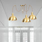 Domed Metallic Swag Multi-Light Pendant Industrial 2/3/4 Lights Clothes Shop Hanging Lamp Fixture in Gold Clearhalo 'Art Deco Pendants' 'Cast Iron' 'Ceiling Lights' 'Ceramic' 'Crystal' 'Industrial Pendants' 'Industrial' 'Metal' 'Middle Century Pendants' 'Pendant Lights' 'Pendants' 'Tiffany' Lighting' 728479