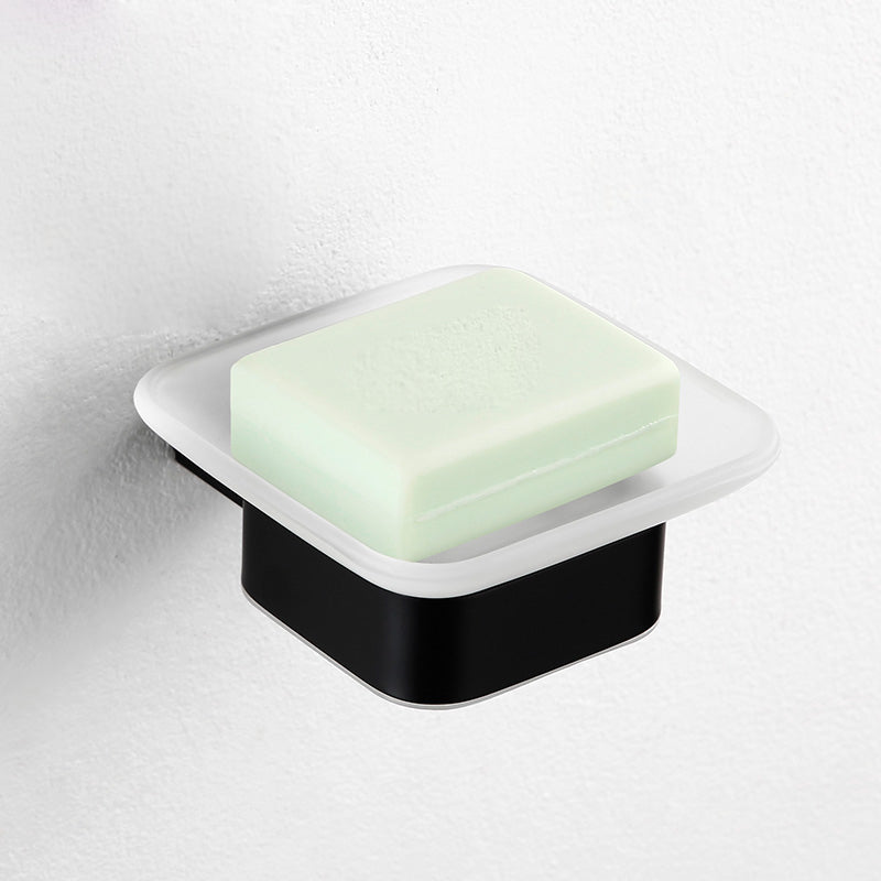 Traditional Bathroom Accessories Hardware Set in Black Metal Soap Dish Clearhalo 'Bathroom Hardware Sets' 'Bathroom Hardware' 'Bathroom Remodel & Bathroom Fixtures' 'bathroom_hardware_sets' 'Home Improvement' 'home_improvement' 'home_improvement_bathroom_hardware_sets' 7284984