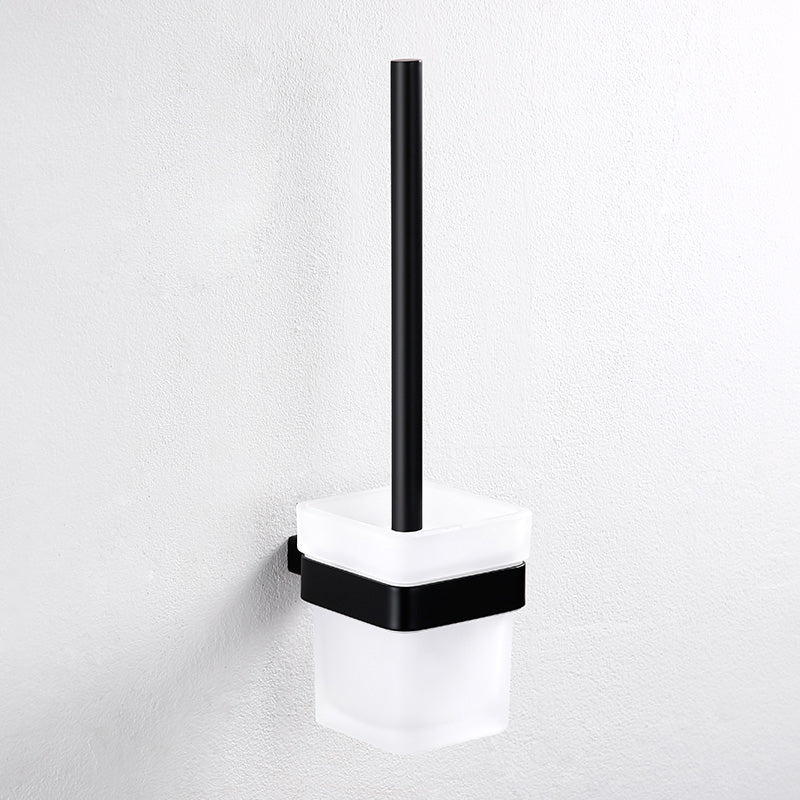 Traditional Bathroom Accessories Hardware Set in Black Metal Toilet Brush Clearhalo 'Bathroom Hardware Sets' 'Bathroom Hardware' 'Bathroom Remodel & Bathroom Fixtures' 'bathroom_hardware_sets' 'Home Improvement' 'home_improvement' 'home_improvement_bathroom_hardware_sets' 7284988