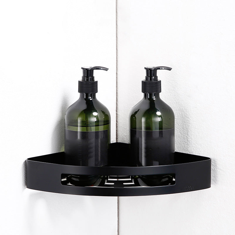 Traditional Bathroom Accessories Hardware Set in Black Metal Triangular Bath Shelf Clearhalo 'Bathroom Hardware Sets' 'Bathroom Hardware' 'Bathroom Remodel & Bathroom Fixtures' 'bathroom_hardware_sets' 'Home Improvement' 'home_improvement' 'home_improvement_bathroom_hardware_sets' 7284990