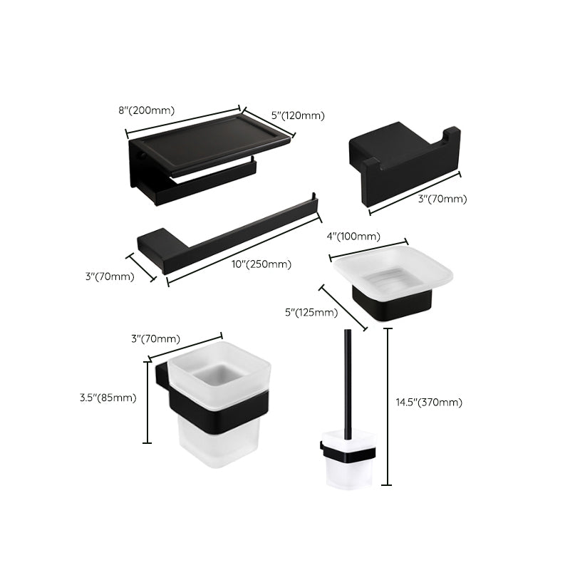 Traditional Bathroom Accessories Hardware Set in Black Metal Clearhalo 'Bathroom Hardware Sets' 'Bathroom Hardware' 'Bathroom Remodel & Bathroom Fixtures' 'bathroom_hardware_sets' 'Home Improvement' 'home_improvement' 'home_improvement_bathroom_hardware_sets' 7285003