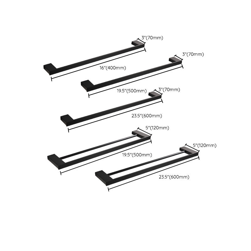 Traditional Bathroom Accessories Hardware Set in Black Metal Clearhalo 'Bathroom Hardware Sets' 'Bathroom Hardware' 'Bathroom Remodel & Bathroom Fixtures' 'bathroom_hardware_sets' 'Home Improvement' 'home_improvement' 'home_improvement_bathroom_hardware_sets' 7285005