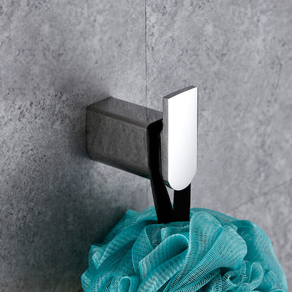 Contemporary Bathroom Accessories Hardware Set in Silver with Soap Dish Towel Robe Hook Clearhalo 'Bathroom Hardware Sets' 'Bathroom Hardware' 'Bathroom Remodel & Bathroom Fixtures' 'bathroom_hardware_sets' 'Home Improvement' 'home_improvement' 'home_improvement_bathroom_hardware_sets' 7285008