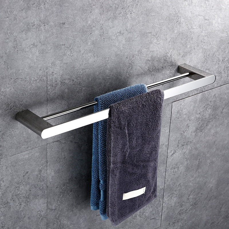 Contemporary Bathroom Accessories Hardware Set in Silver with Soap Dish Clearhalo 'Bathroom Hardware Sets' 'Bathroom Hardware' 'Bathroom Remodel & Bathroom Fixtures' 'bathroom_hardware_sets' 'Home Improvement' 'home_improvement' 'home_improvement_bathroom_hardware_sets' 7285028