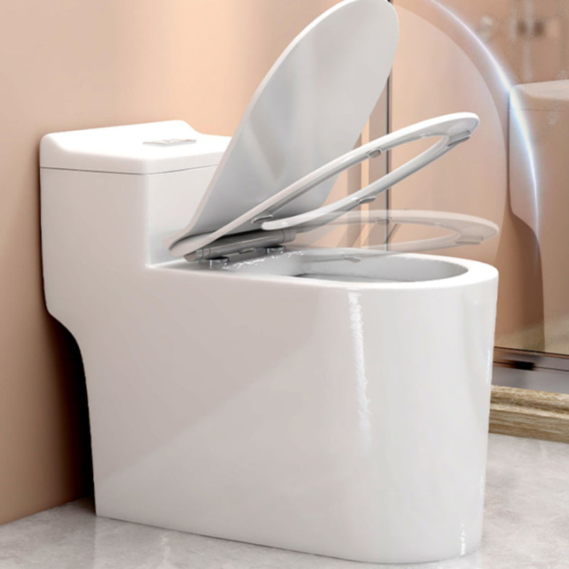 Modern Floor Mounted Toilet White Slow Close Seat Included Toilet Bowl for Washroom UF 14"L x 27"W x 24"H 12" Clearhalo 'Bathroom Remodel & Bathroom Fixtures' 'Home Improvement' 'home_improvement' 'home_improvement_toilets' 'Toilets & Bidets' 'Toilets' 7285113