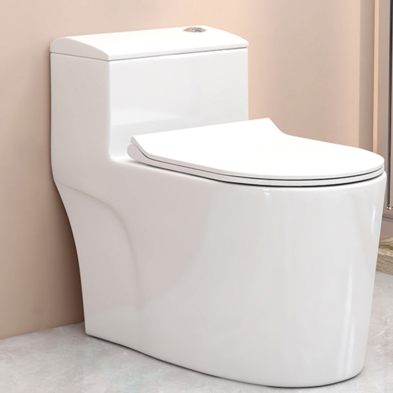 Modern Floor Mounted Toilet White Slow Close Seat Included Toilet Bowl for Washroom 15"L x 28"W x 24"H Clearhalo 'Bathroom Remodel & Bathroom Fixtures' 'Home Improvement' 'home_improvement' 'home_improvement_toilets' 'Toilets & Bidets' 'Toilets' 7285114