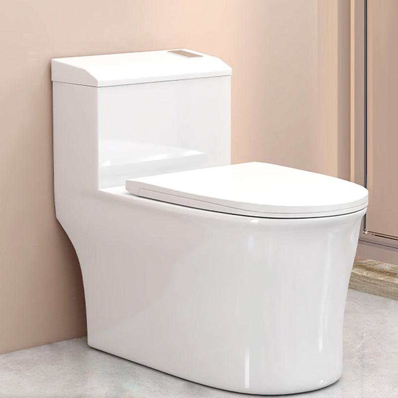 Modern Floor Mounted Toilet White Slow Close Seat Included Toilet Bowl for Washroom Plastic 15"L x 29"W x 26"H Clearhalo 'Bathroom Remodel & Bathroom Fixtures' 'Home Improvement' 'home_improvement' 'home_improvement_toilets' 'Toilets & Bidets' 'Toilets' 7285117