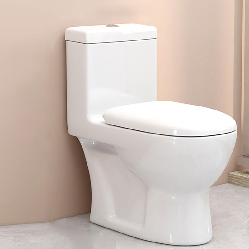 Modern Floor Mounted Toilet White Slow Close Seat Included Toilet Bowl for Washroom Plastic 13"L x 26"W x 28"H Clearhalo 'Bathroom Remodel & Bathroom Fixtures' 'Home Improvement' 'home_improvement' 'home_improvement_toilets' 'Toilets & Bidets' 'Toilets' 7285124