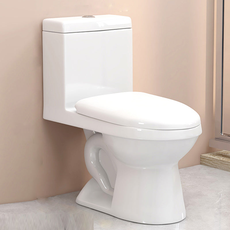 Modern Floor Mounted Toilet White Slow Close Seat Included Toilet Bowl for Washroom Plastic 14"L x 26"W x 28"H Clearhalo 'Bathroom Remodel & Bathroom Fixtures' 'Home Improvement' 'home_improvement' 'home_improvement_toilets' 'Toilets & Bidets' 'Toilets' 7285125