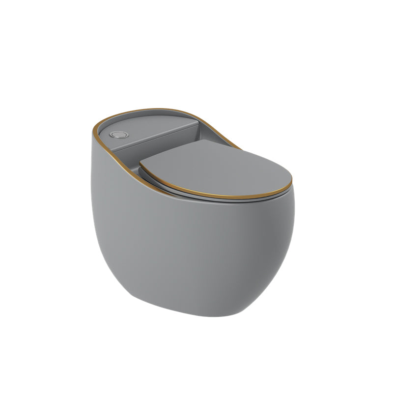 Contemporary Flush Toilet Floor Mounted Siphon Jet Porcelain Toilet Bowl Grey/ Gold Clearhalo 'Bathroom Remodel & Bathroom Fixtures' 'Home Improvement' 'home_improvement' 'home_improvement_toilets' 'Toilets & Bidets' 'Toilets' 7285138