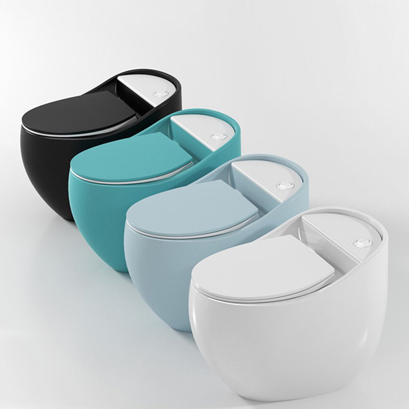 Contemporary Flush Toilet Floor Mounted Siphon Jet Porcelain Toilet Bowl Clearhalo 'Bathroom Remodel & Bathroom Fixtures' 'Home Improvement' 'home_improvement' 'home_improvement_toilets' 'Toilets & Bidets' 'Toilets' 7285155